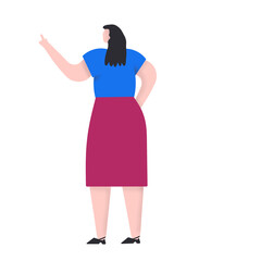Woman pointing illustration 