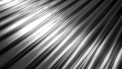 Steel metal texture, interesting waves pattern silver metallic wavy design, 3D render illustration.