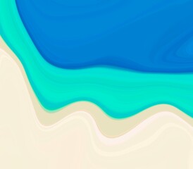 Blue beach abstract background with waves