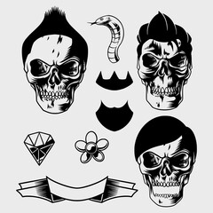 set of skulls 