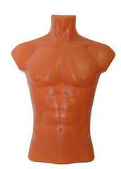 Male mannequin naked for clothing in stores. Plastic material. front view. close-up. on an isolated white background
