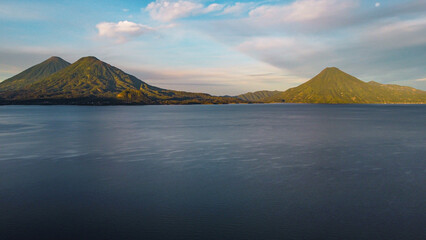 Atitlan lake and volcanoes 