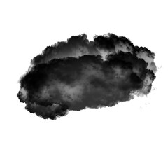 Black smoke cloud isolated over transparent background png illustration