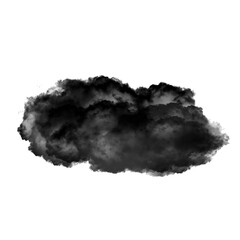 Black smoke cloud isolated over transparent background png illustration