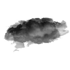 Black smoke cloud isolated over transparent background png illustration