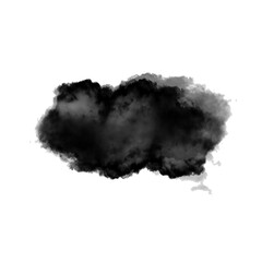 Black smoke cloud isolated over transparent background png illustration