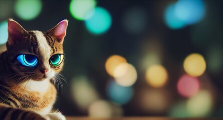 cat with christmas tree