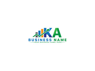 Premium Financial KA Logo Image, Unique Ka ak Logo Letter Vector Colorful Icon Design For Bank Agent - obrazy, fototapety, plakaty