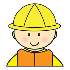 worker with helmet, Firefighter cartoon