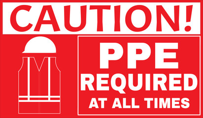 ppe required warning sign vector
