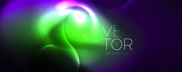 Neon glowing waves, magic energy space light concept, abstract background wallpaper design