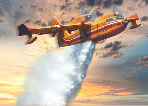 airplane Canadair in the sky