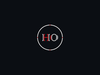 Colorful HO oh Logo Icon, Simple Ho Circle Logo Letter Design For Your Luxury Or Fashion Brand