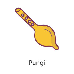 Pungi Filled Outline Icon Design illustration. Music Symbol on White background EPS 10 File
