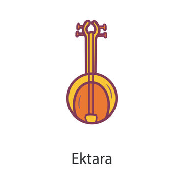 Ektara Filled Outline Icon Design illustration. Music Symbol on White background EPS 10 File