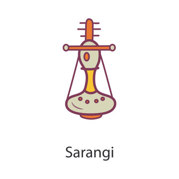 Sarangi Filled Outline Icon Design illustration. Music Symbol on White background EPS 10 File