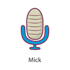 Mick Filled Outline Icon Design illustration. Music Symbol on White background EPS 10 File