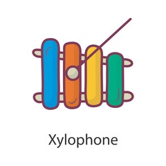 Xylophone Filled Outline Icon Design illustration. Music Symbol on White background EPS 10 File