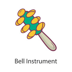 Bell Instrument Filled Outline Icon Design illustration. Music Symbol on White background EPS 10 File