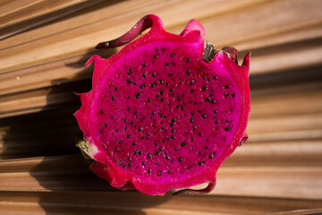 dragon fruit on wooden background