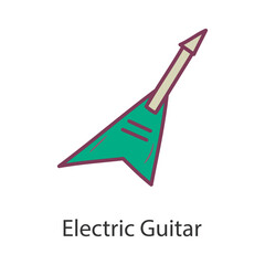 Electric Guitar Filled Outline Icon Design illustration. Music Symbol on White background EPS 10 File