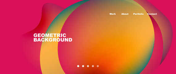 Liquid shapes with flowing gradient colors. Round elements and circles. Vector illustration for wallpaper, banner, background, leaflet, catalog, cover, flyer