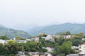 Fototapeta na wymiar 霧がかかる箱根の山々