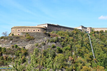 Fototapeta na wymiar Festung Ehrenbreitstein Koblenz Ansicht von Arzheim