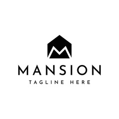 Fototapeta premium letter M house real estate logo design