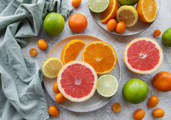 Fresh citrus fruits