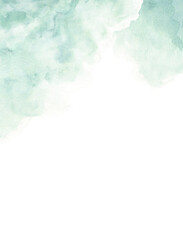 Watercolor template. Hand-drawn green watercolor splashes on a white background. Perfect for save the date, wedding invitations, postcards, banners, logo.