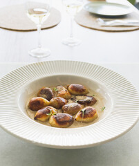 Crispy gnocchi stuffed with mushrooms(boletus edulis) with truffle sauce