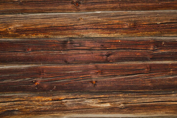 the wall of a log house