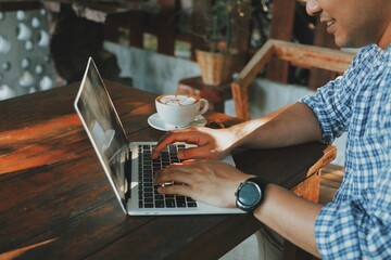 person working on laptop