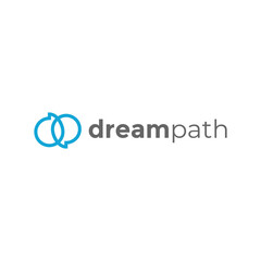Dream Path Logo Design. Speech Bubble Vector. Abstract Dp Letter for Success Career Development and Consulting Logo Template