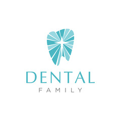 Abstract Geometric Dental Logo Design Template for Non Profit  Community. 