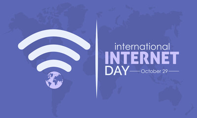 Vector illustration design concept of international internet day observed on october 29