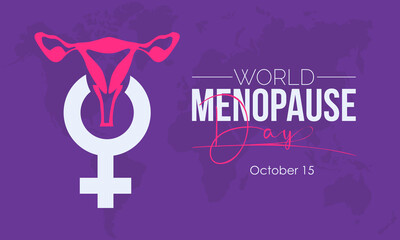 Vector illustration design concept of world menopause day observed on october 18 - obrazy, fototapety, plakaty