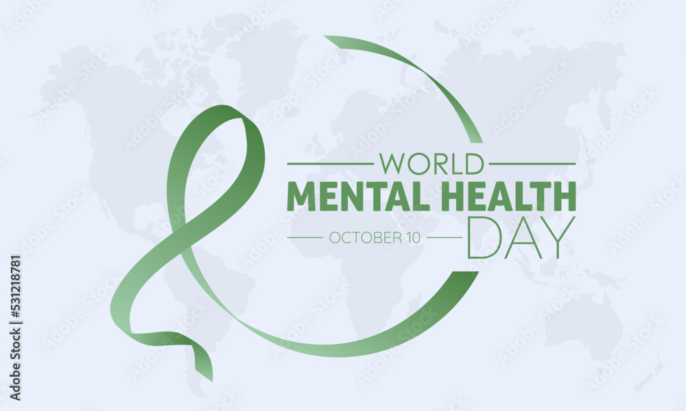 Wall mural vector illustration design concept of world mental health day observed on october 10