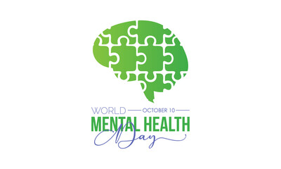 Vector illustration design concept of world mental health day observed on october 10