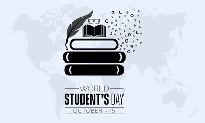 Vector illustration design concept of world students day observed on october 15