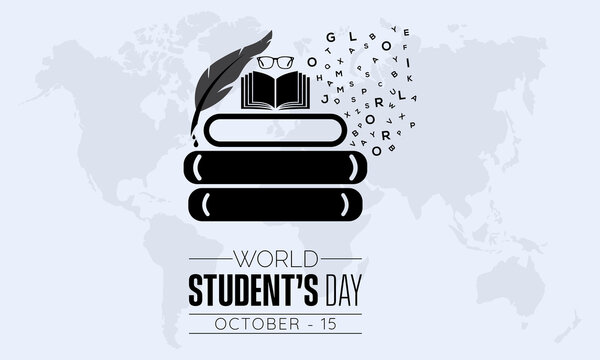 Vector illustration design concept of world students day observed on october 15
