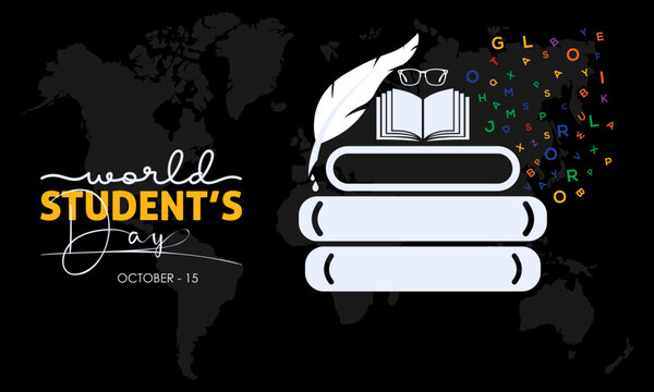 Vector illustration design concept of world students day observed on october 15