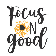 Sunflower hand lettering illustration for your design