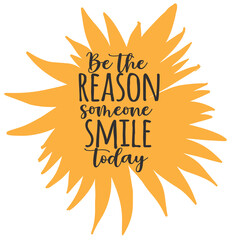 Sunflower hand lettering illustration for your design