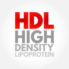 HDL High-Density Lipoprotein - one of the five major groups of lipoproteins, acronym text concept background