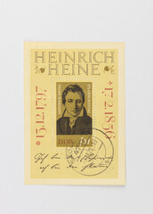 postage stamp DDR, Heinrich Heine
