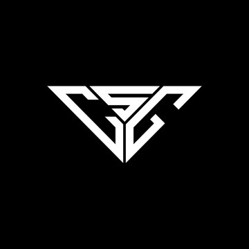 CSG letter logo creative design with vector graphic, CSG simple and modern logo in triangle shape.
