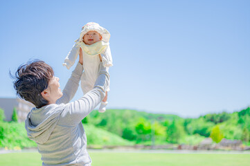 爽やかな自然と親子