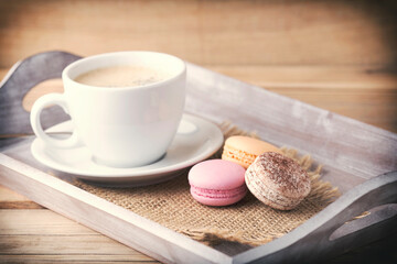 Coffee and macaroons.